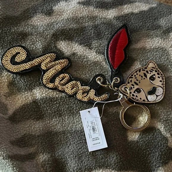 Kate Spade Gold and Red Leopard Keychain - Picture 5 of 6